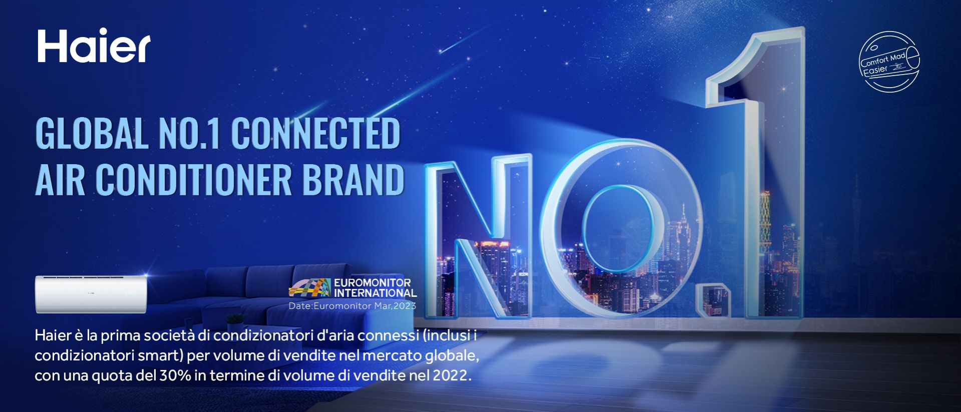 Haier è brand #n1 per Euromonitor! 