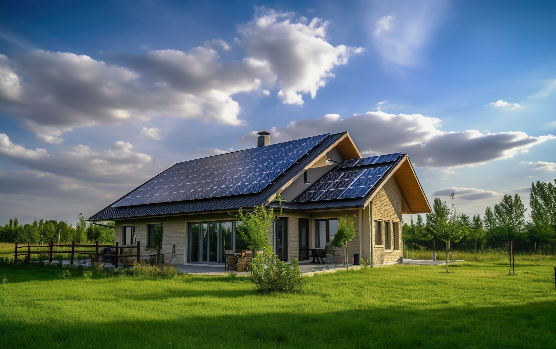 Casa con inverter fotovoltaico 